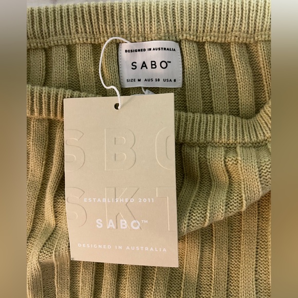 Sabo Skirt Light Green Ribbed Sweater Set - Picture 7 of 8